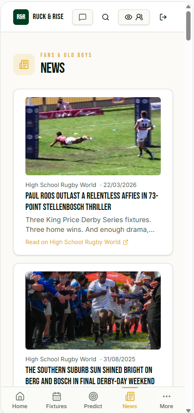 Schoolboy rugby news feed